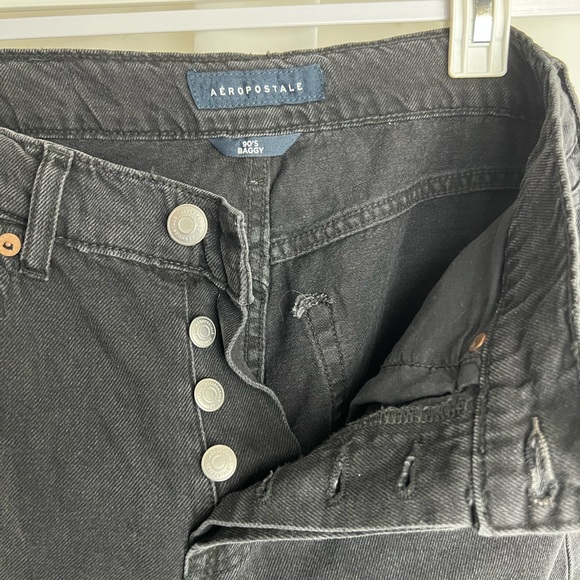 AéRopostale, 90s baggy jeans Women’s Size 0 Black distressed - Picture 8 of 8